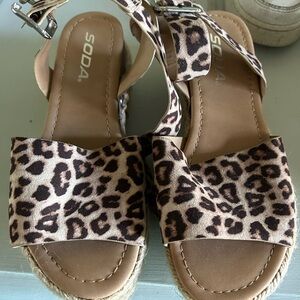 Soda Leopard Print Girls Sandals